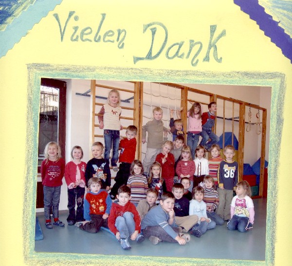 Als Dankeschön für die vielen gewonnenen Eindrücke überreichte das Kindergarten-Team diese Dankeskarte.