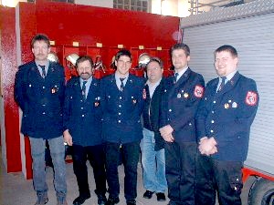 von links: 1. Vorstand - Rainer Spies, Kassenprüfer - Adalbert Rückel, stellv. Jugendwart - Jürgen Albert, Bürgermeister Ludwig Günther, Kassier - Markus Nahrhaft, 2.Vorstand - Stefan Rückel